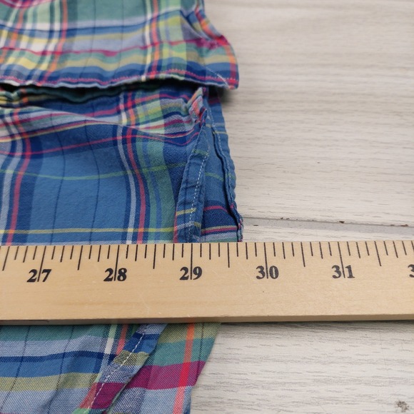 Ralph Lauren Shirt Madras Plaid Button Down Mens Large Blue Multi Classic Fit - Picture 7 of 7